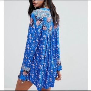 Free People Wildflower Fields Blue Tunic